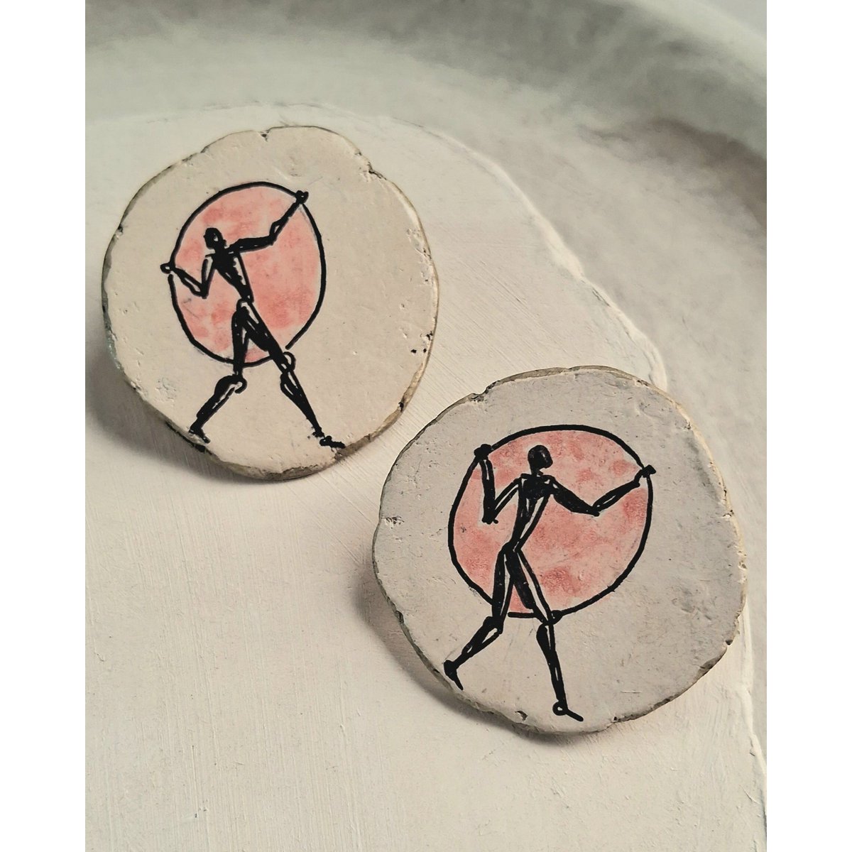 Boucles d'oreilles à tige | Papier Mâch Peint Léger Écologique