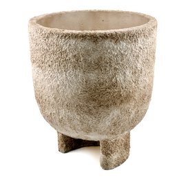Aardewerk bloempotje beige