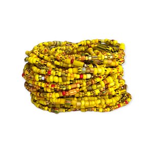 Ghana Beaded Bracelet Fine Beads Yellow