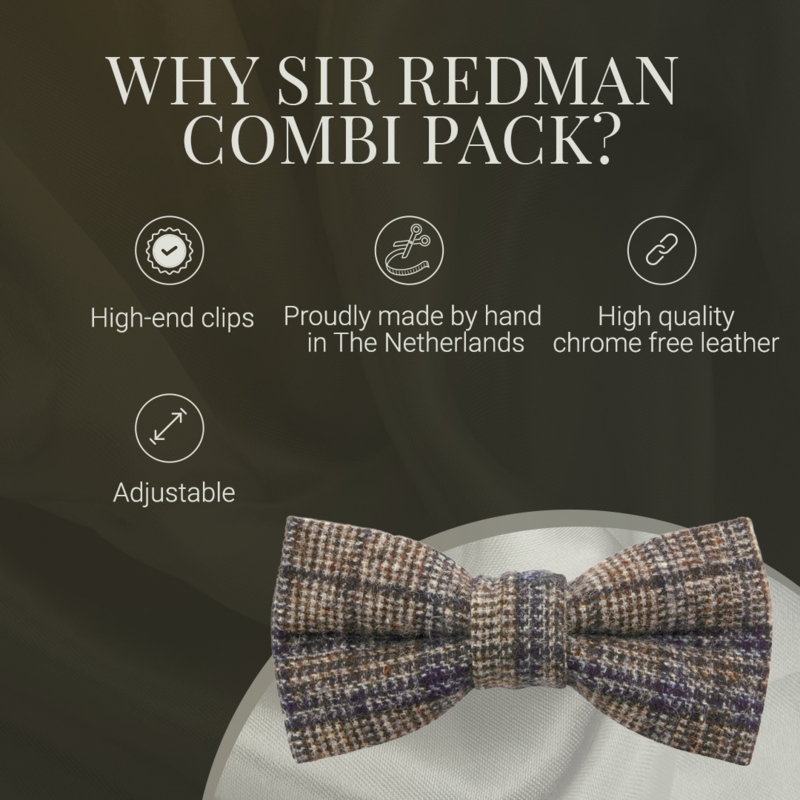 Sir Redman Braces - 3 Sturdy Clips - Brown