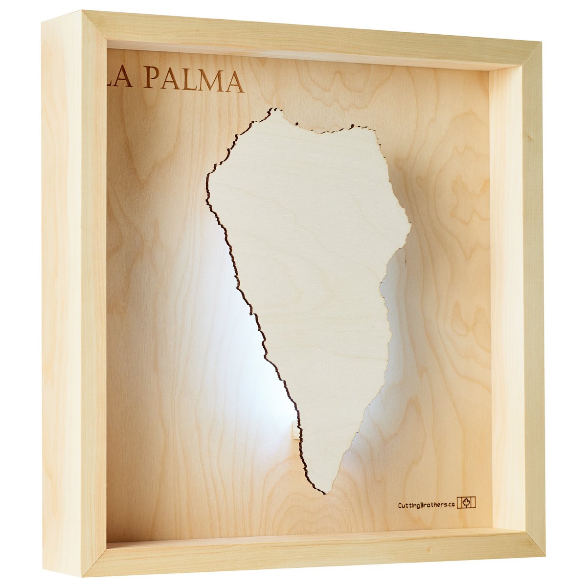 LA PALMA - MAPA DE LUZ DE LA ISLA DE MADERA (LED) 3D