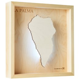 LA PALMA - MAPA DE LUZ DE LA ISLA DE MADERA (LED) 3D
