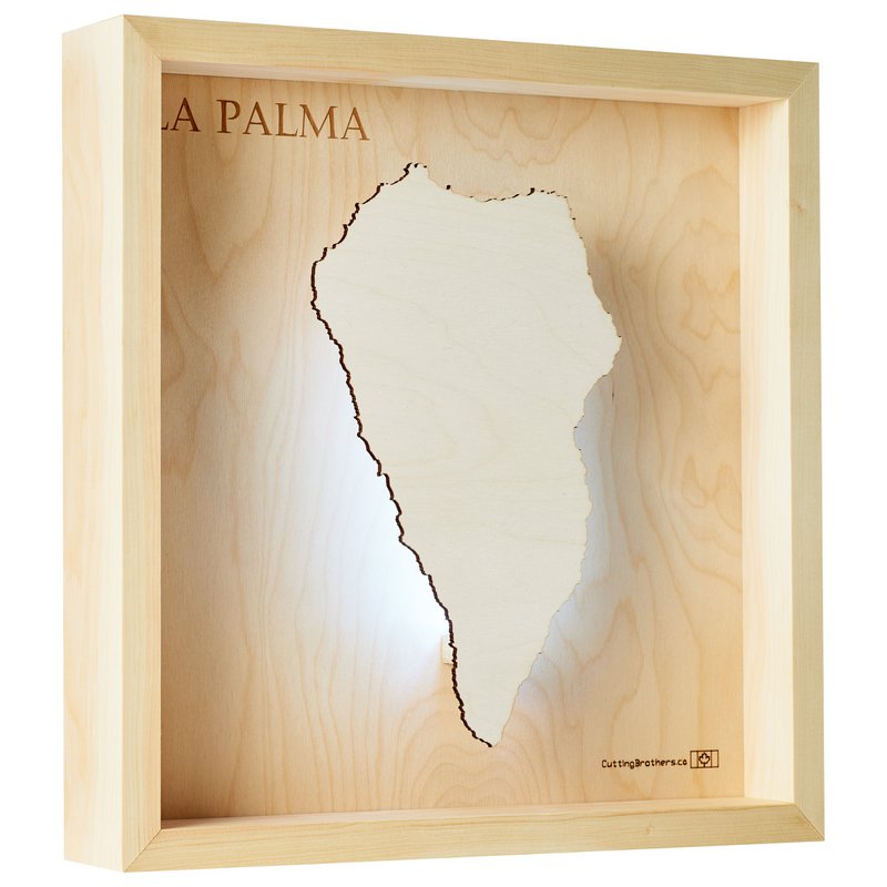 LA PALMA - MAPA DE LUZ DE LA ISLA DE MADERA (LED) 3D