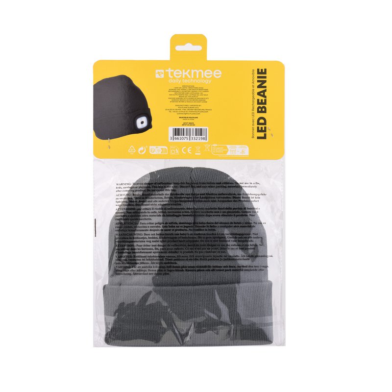 Cappello con LED KHAKI Ricaricabile e Removibile