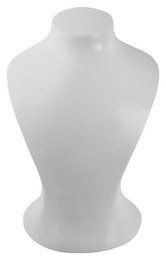 Bust, plastic, white, 25 cm x 20 cm x 14 cm