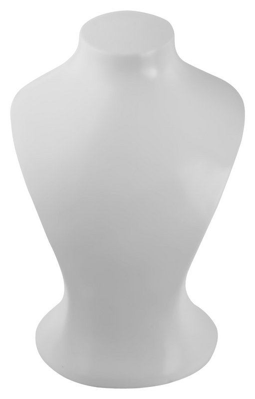 Bust, plastic, white, 25 cm x 20 cm x 14 cm