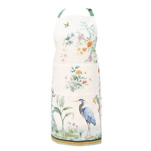 Kitchen apron 70x85 cm beige cotton tropical motif BBQ apron