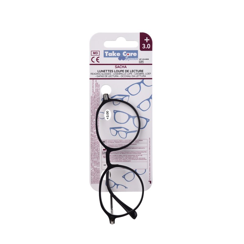 Reading glasses – Sacha Black Metal +3.0