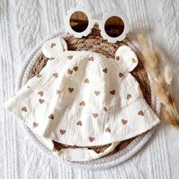 Cappello da sole idrofilo per bambino - Beige con cuori