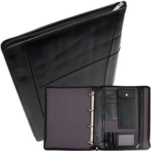 Leren Schrijfmap Linkshandig - Conferentiemap - Werkmap Tablethoes & Laptopsleeve - Uitneembare Ringband A4