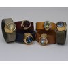 Leather ring SS39 Swarovski element 24k gold