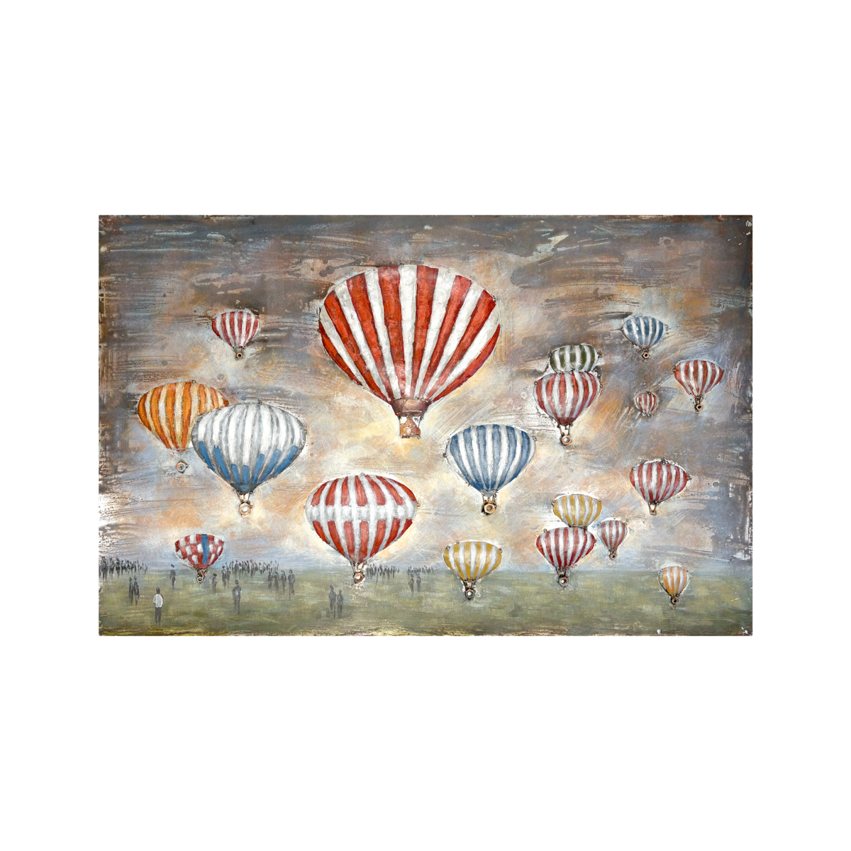 Cuadro metálico globo aerostático 120 x 80 x 8 cm