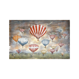 Cuadro metálico globo aerostático 120 x 80 x 8 cm