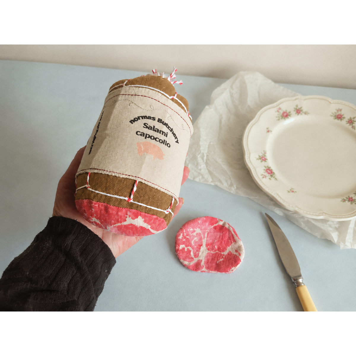 Capocollo Salami-speeltje met schijfje – handgemaakt in Denemarken