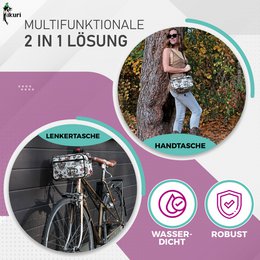 Styringspose cykelpose til styret med aftagelig skulderrem vandtæt cykelpose - cowgirl