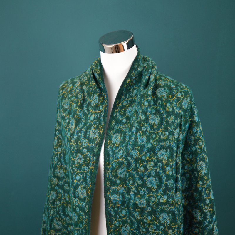 Écharpe TIBET en mélange de laine de yack à fin motif floral