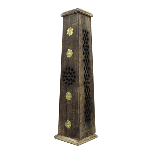 Green Tree Tower Incense Burner Flower of Life