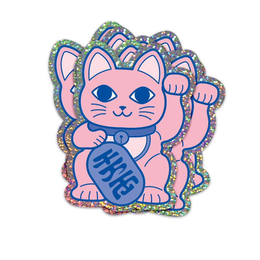 Glitter sticker Lucky cat Maneki Neko