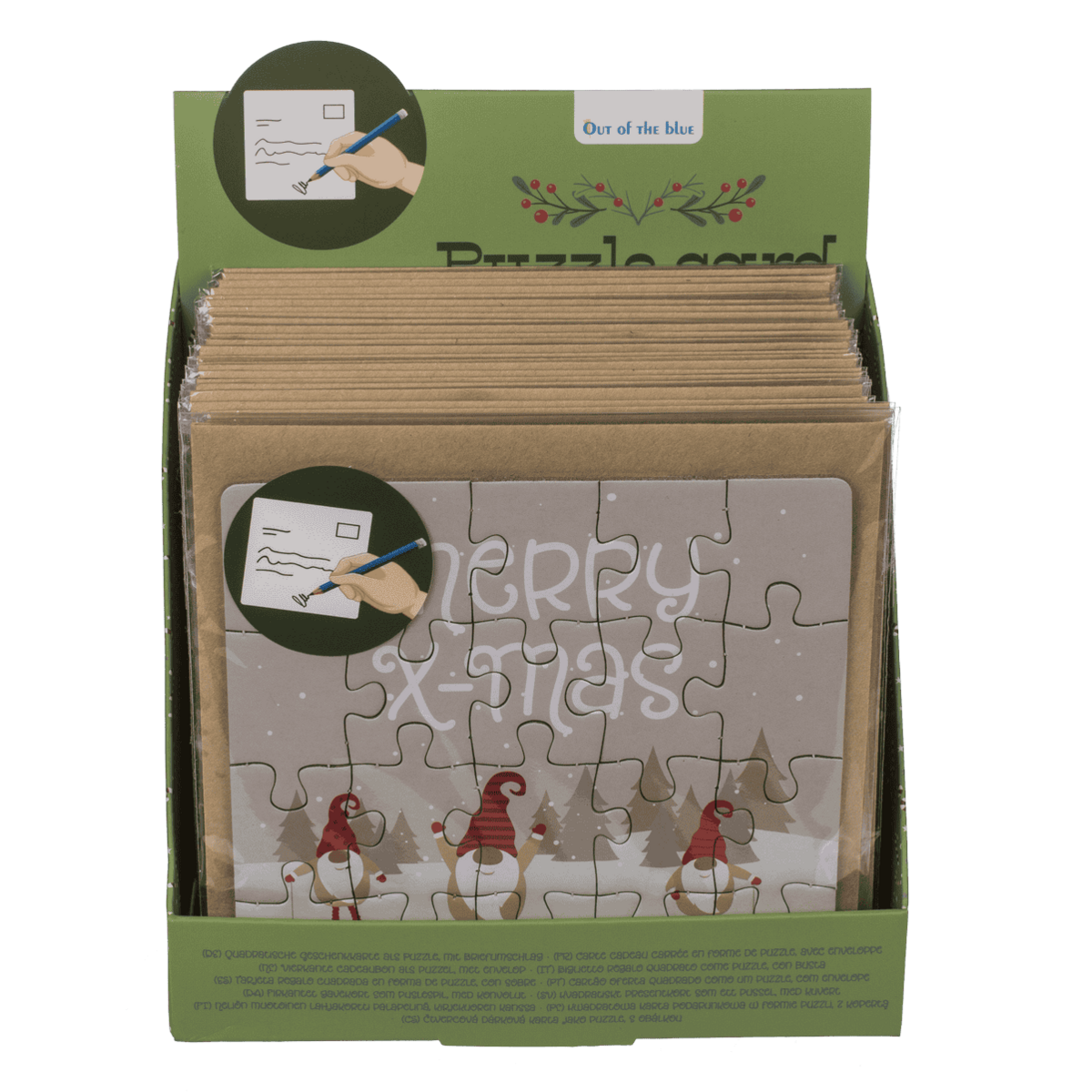 Square shape gift card, puzzle, X-Mas,