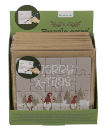 Square shape gift card, puzzle, X-Mas,