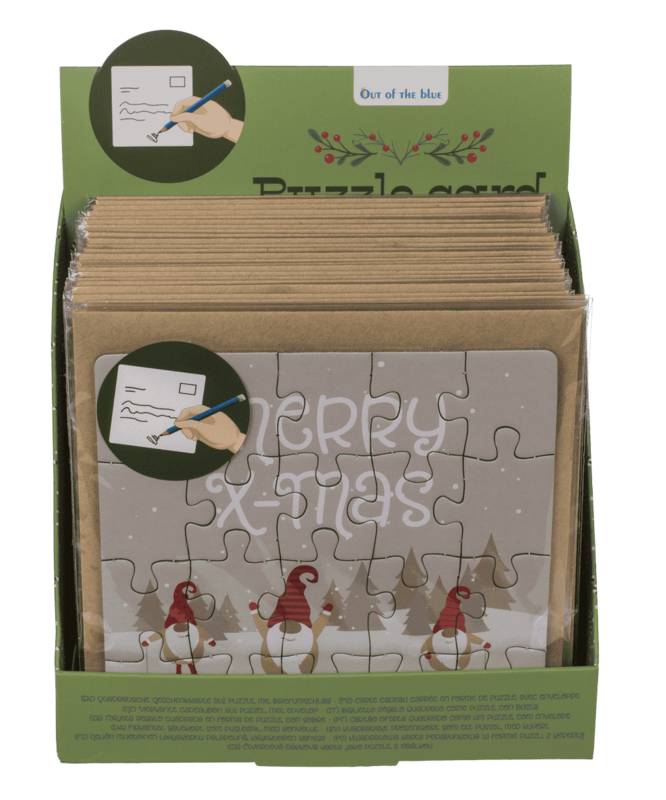 Square shape gift card, puzzle, X-Mas,