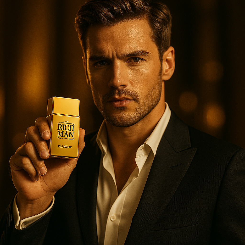 Blue-up Rich Man Square-Men's Parfümwasser | Sinnliches würziges Holz