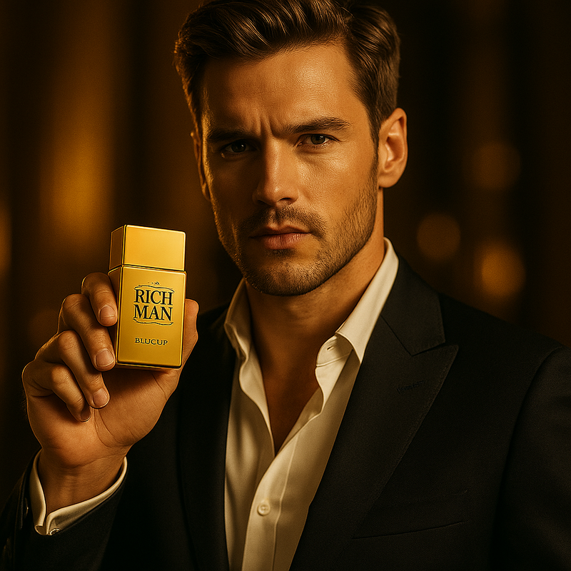 Blue-up Rich Man Square-Men's Parfümwasser | Sinnliches würziges Holz