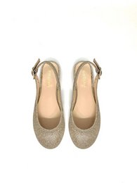Glittery slingback baby shoes in sizes EU24 to EU39.