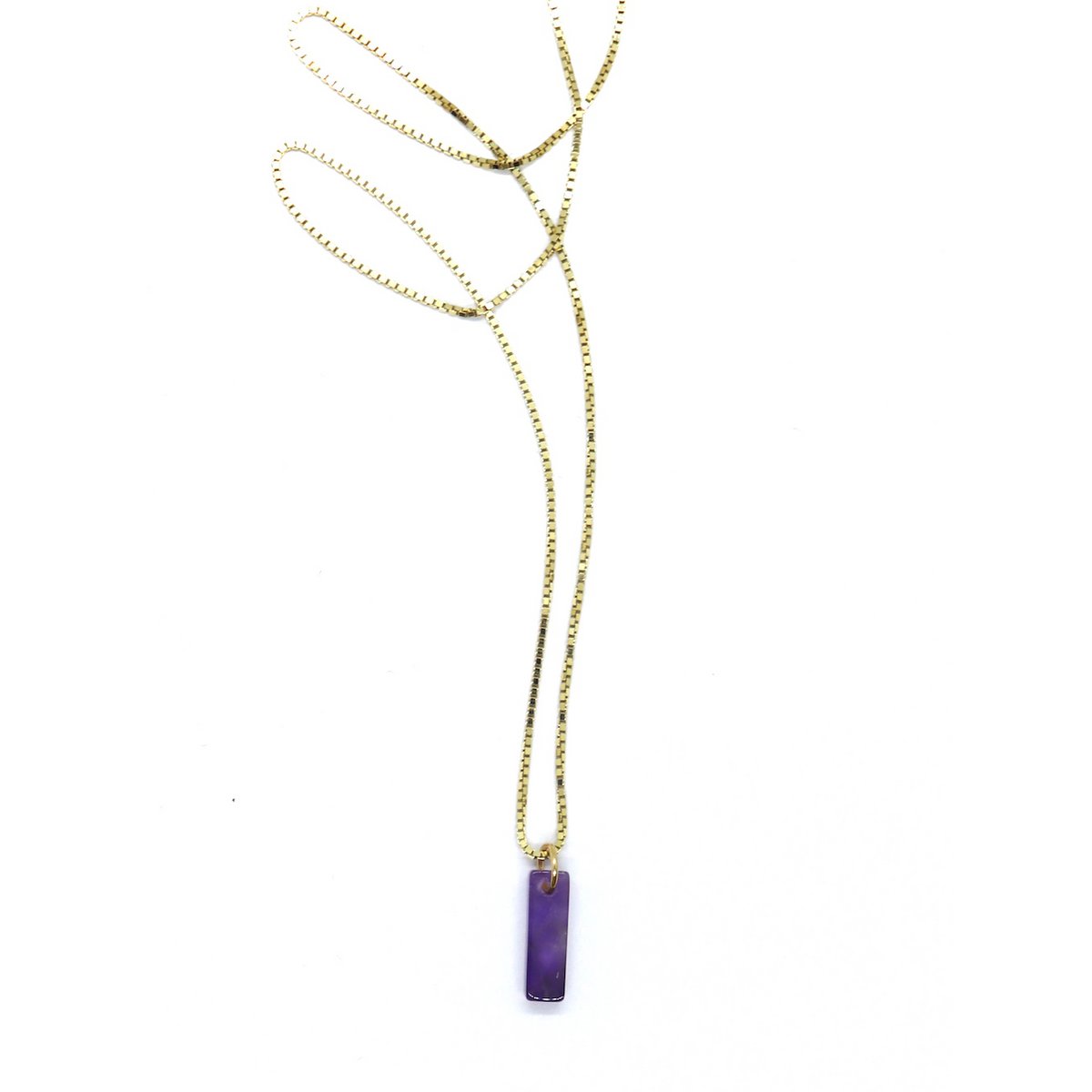 Handgemaakte gouden ketting met Ladrillo Amethist