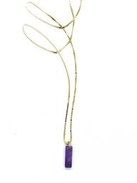 Handgemaakte gouden ketting met Ladrillo Amethist