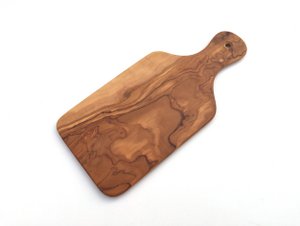 Platte ontbijtplank 26 cm van olijfhout