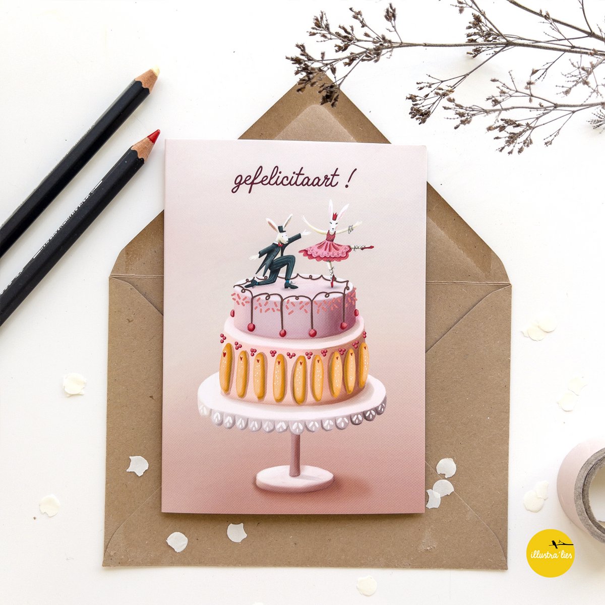 Carte de voeux Gâteau de félicitations