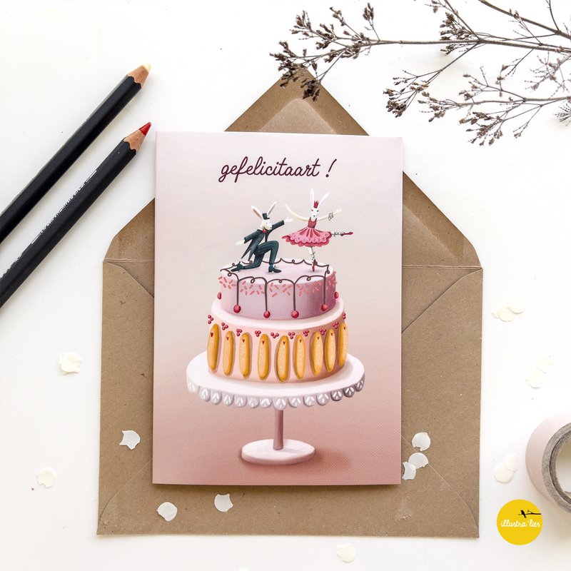 Biglietto di auguri Torta di congratulazioni