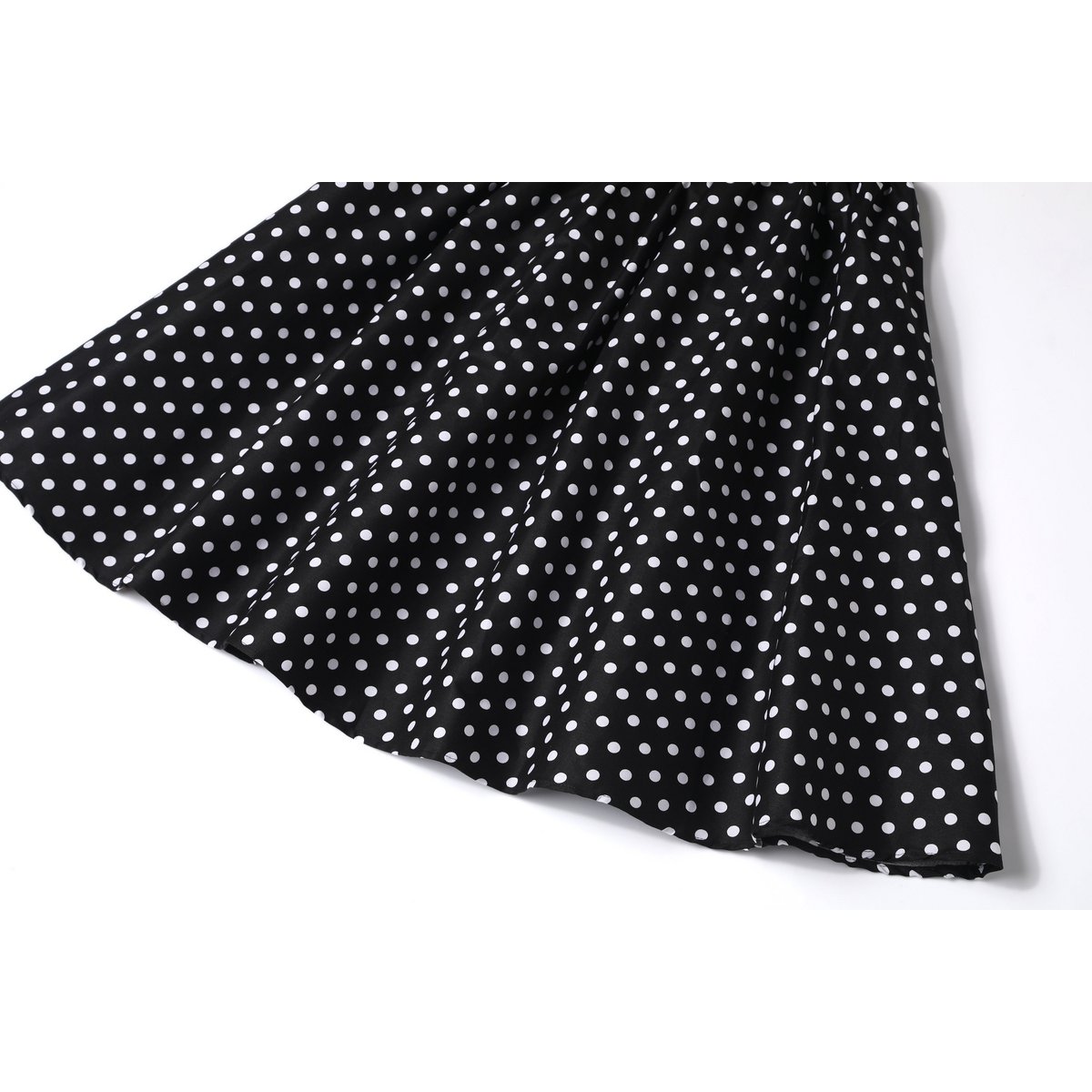 Stock UE May V-Neck 50-tych sukienki w stylu Black Polka Dot