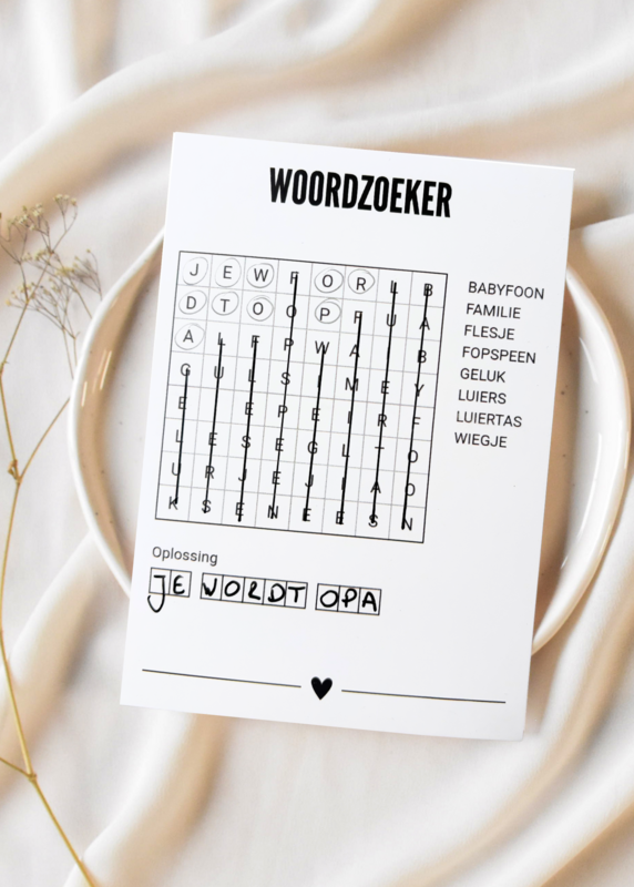 A6 Postcard • Wordzoeker • dziadek