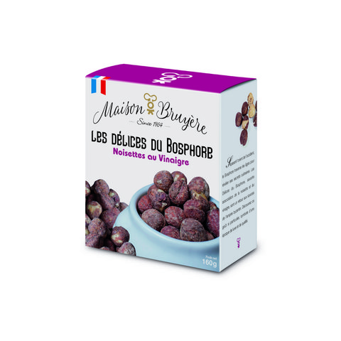 Hazelnuts dipped in raspberry vinegar 160g (savory)