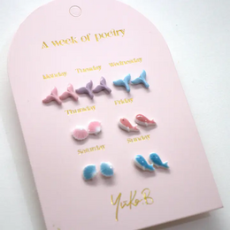 Box of 7 Earrings — Ocean Poetry Week - English