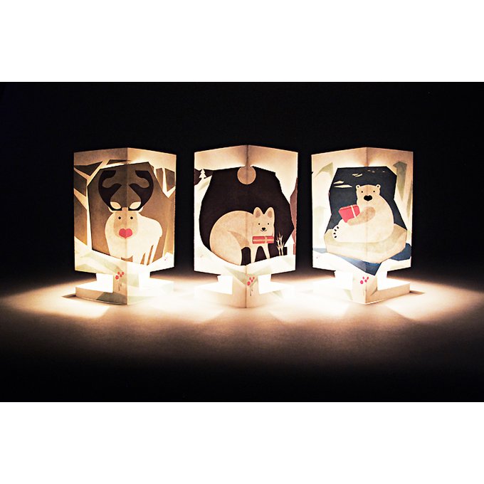 CARDLE Reindeer (Northern Lights) - Portavelas Tarjetas de felicitación