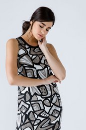 Vestido estampado sin mangas