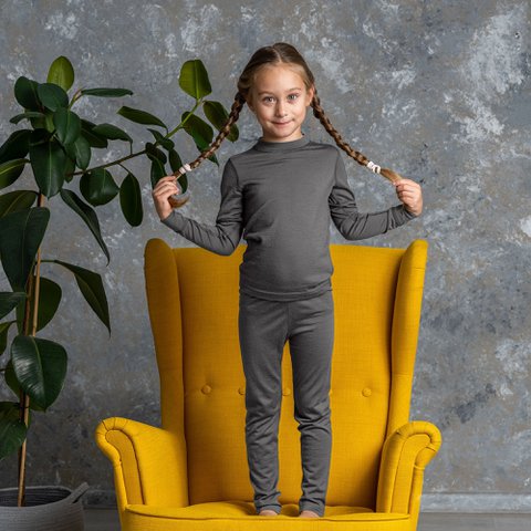 Kinderbroek Merino 160 Perfect Grey