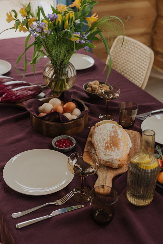 Dyb lilla hørdug