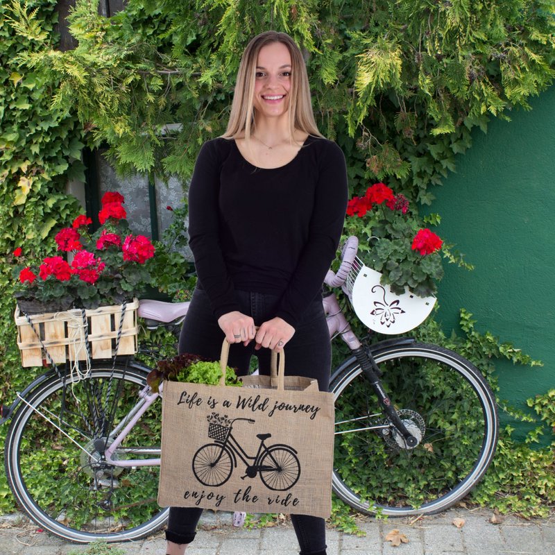 Domelo jute taske indkøbspose. Jute shopper taske. Stort vand -repellent indkøbskurv/ strandpose. Badepose XXL/ indkøbspose gaver til kvinder.