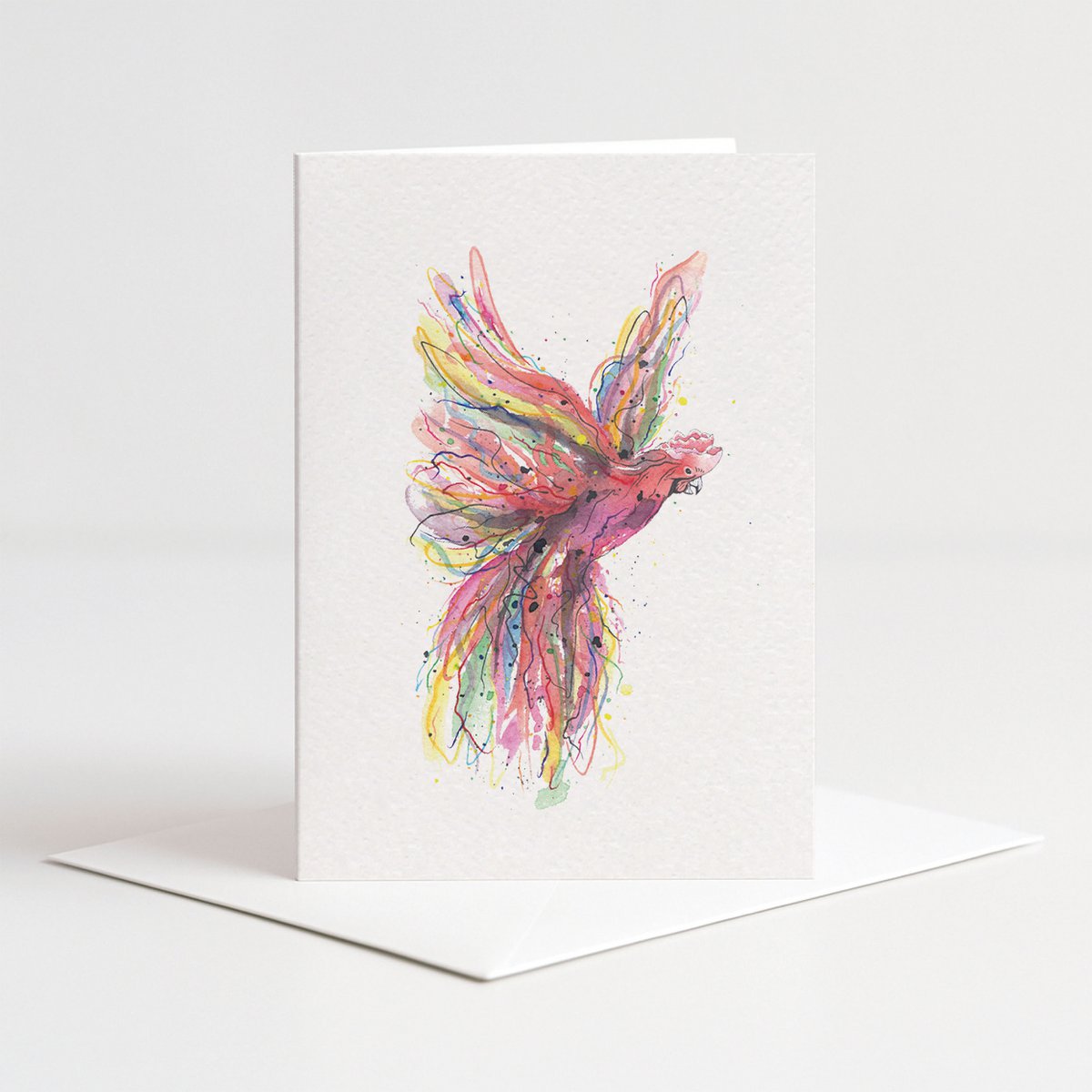 Card parrot %233 color with envelope