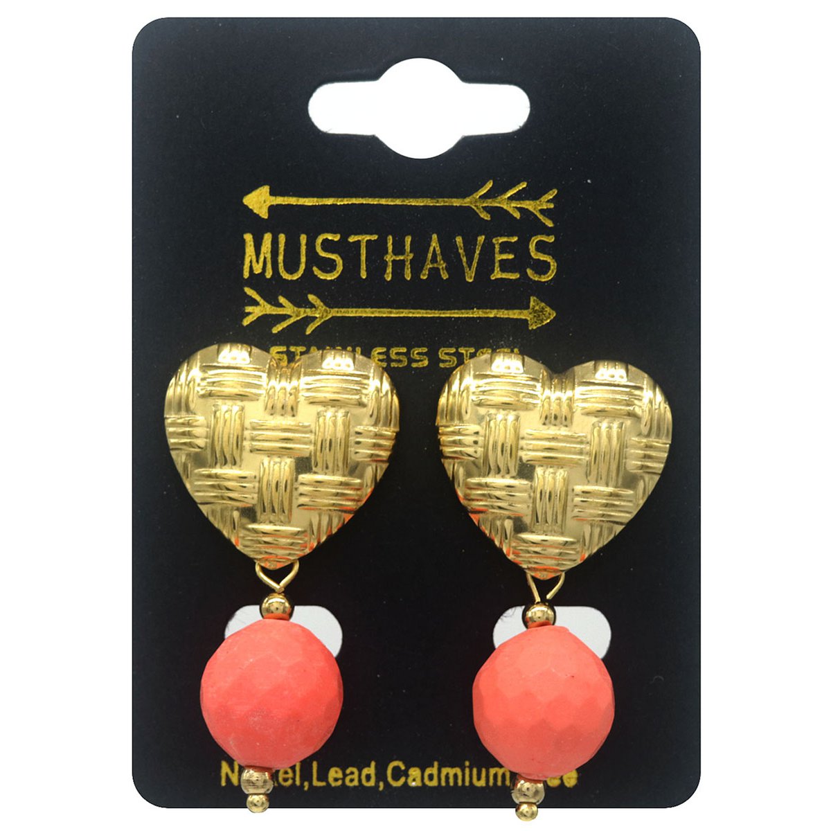 G-E8.1 E103-240G-1 S. Steel Earrings 4cm Heart