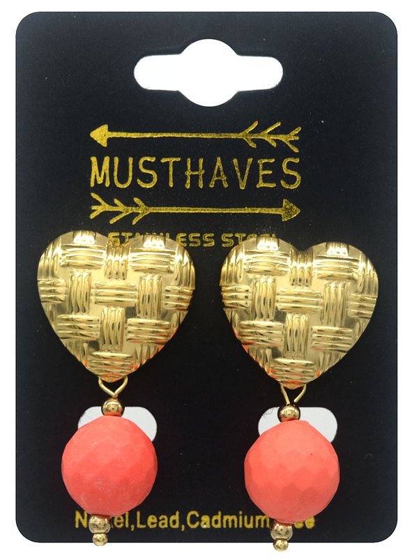 G-E8.1 E103-240G-1 S. Steel Earrings 4cm Heart