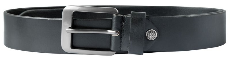 Leonardo Verrelli Echtleder Gürtel, Gesamtlänge 120 cm, schwarz - kürzbar