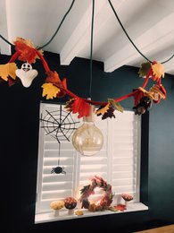 Handmade Felt Fair Trade Spooky Spiderweb Hanging Halloween Decoration