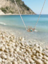 Spiri Eye Necklace Blue Magic Silver