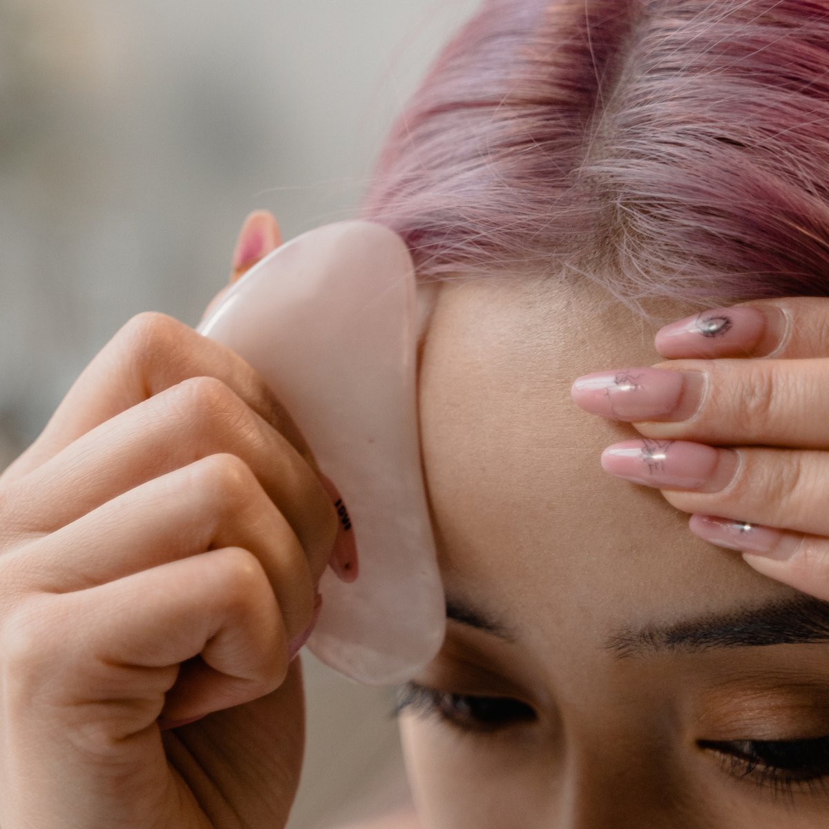 Maska na oczy ThermoConfort i zestaw Gua Sha z kwarcu różowego – Termoterapia – Niezbędne akcesoria kosmetyczne – Kamień naturalny – Narzędzie do liftingu