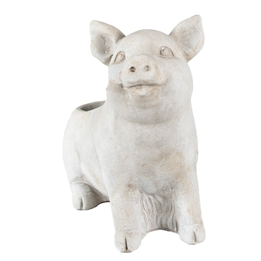 Flowerpot Pig 24x13x20 cm Gray Stone Flowerpot Indoor
